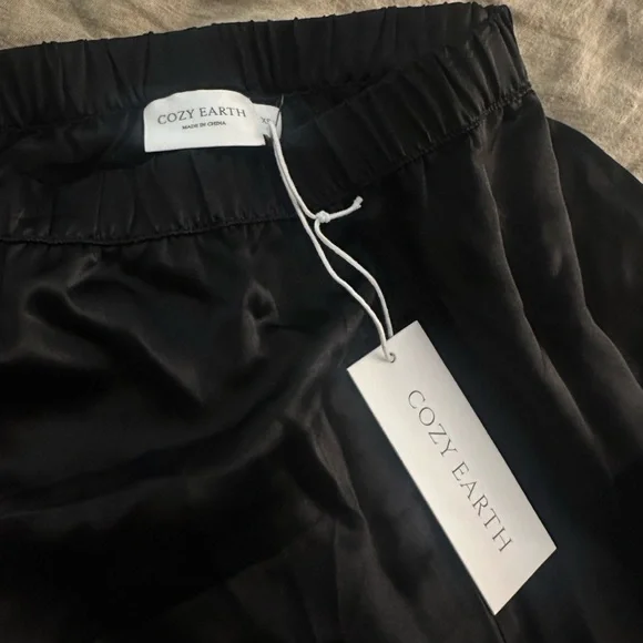 Cozy Earth Black Silk Pajama Pants - Picture 1 of 5